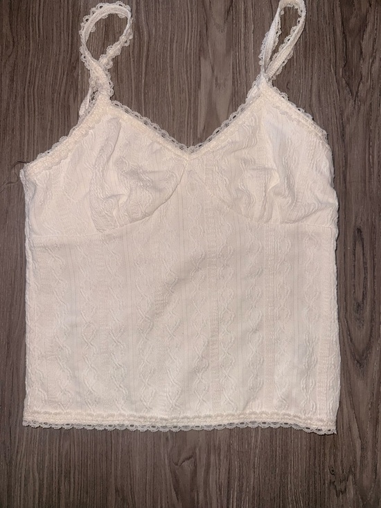 No Boundaries Tops - No Boundaries White Lace-Trim Camisole